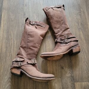 Liberty Black Brown Knee High Western Cowboy Boots Women's Size 9